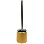 Gedy YU33-87 Steel and Gold Finish Round Free Standing Toilet Brush Holder in Resin
